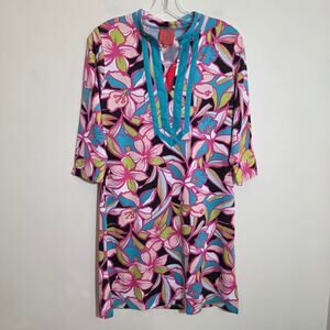 Tracy Negoshian NWT Bree flower garden 3/4 sleeve shift dress Woman's size small